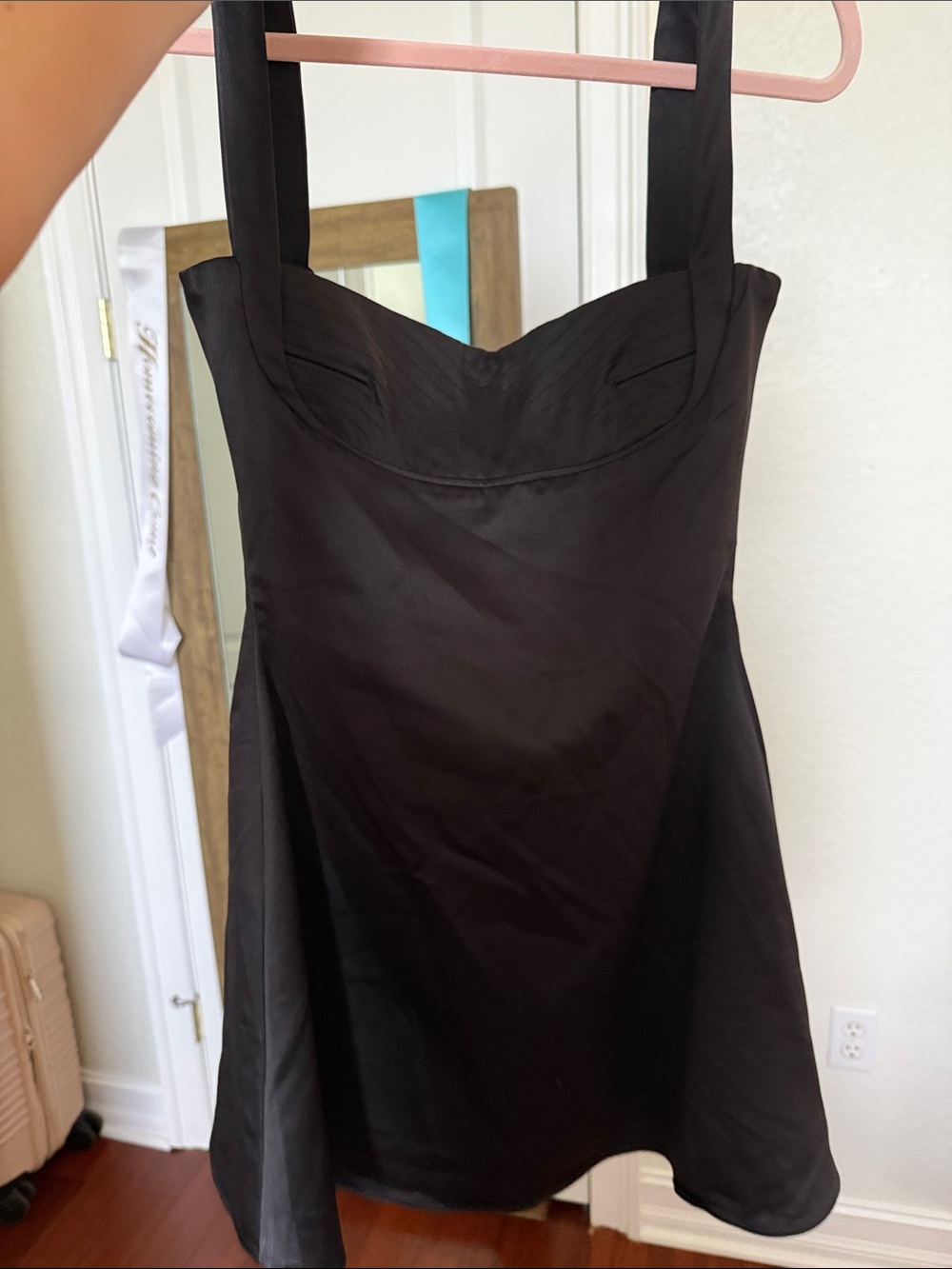 House of CB Black Strap Dress - Women's Elegant Little Black Dress. XS